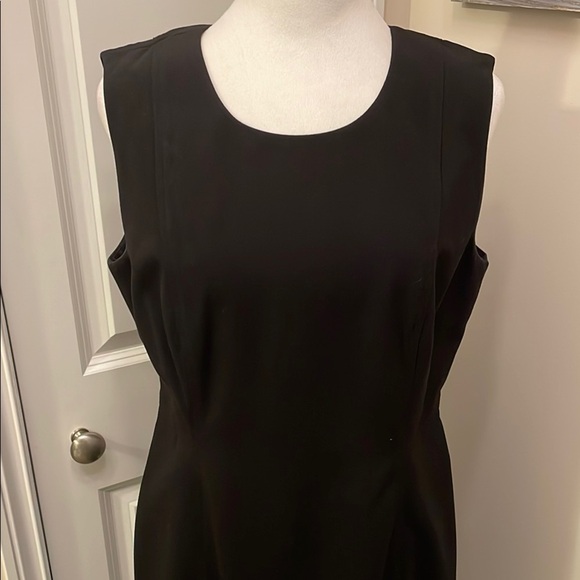 Calvin Klein Collection Black Sheath Midi Dress lined Sleeveless zipper closure - Picture 2 of 13